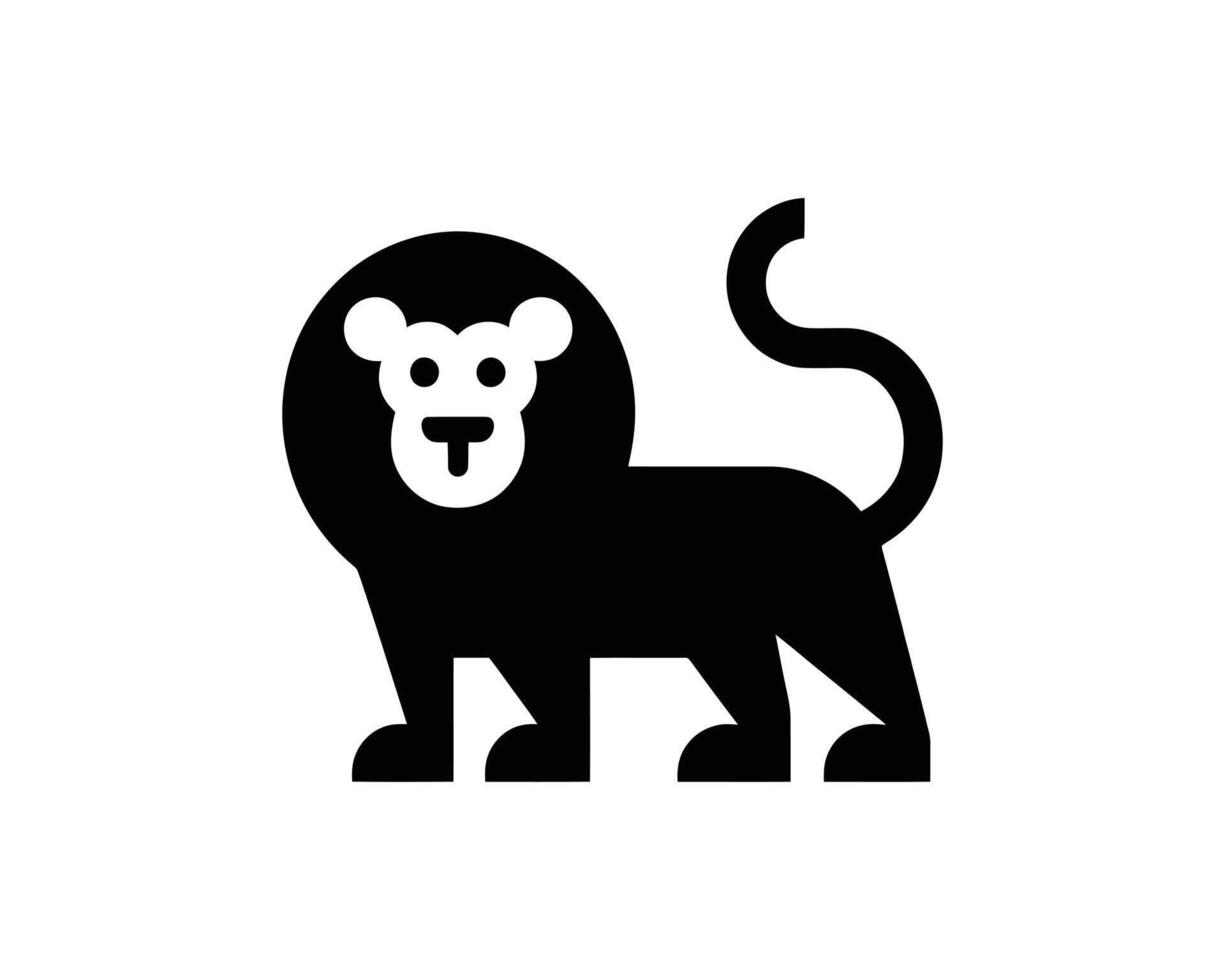 Lion full body logo in clean minimal design for branding vector