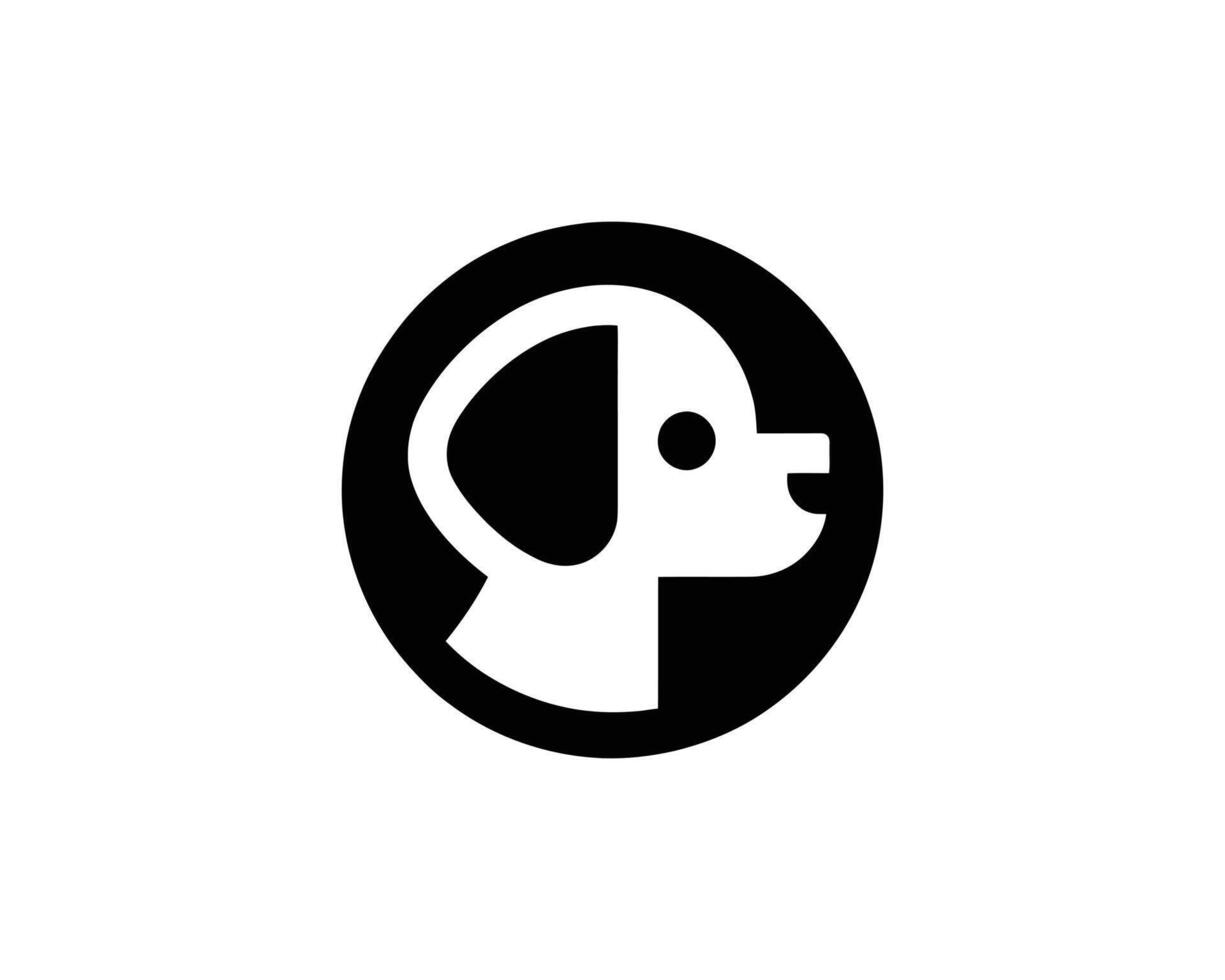 Dog Head Monochrome Logo Design for Companies vector