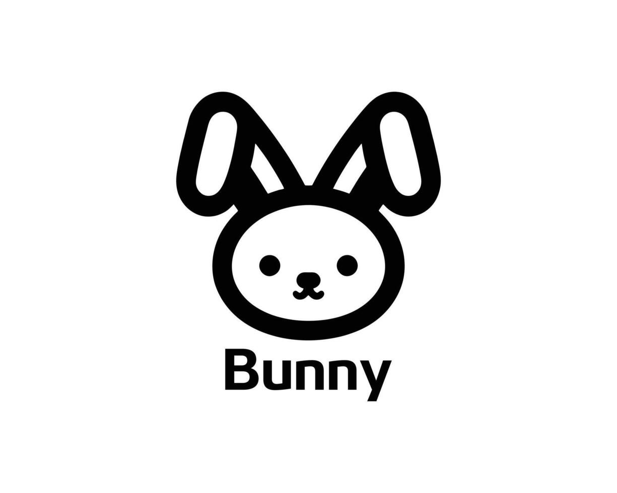 Flat style bunny icon logo for kids brands in clean design vector