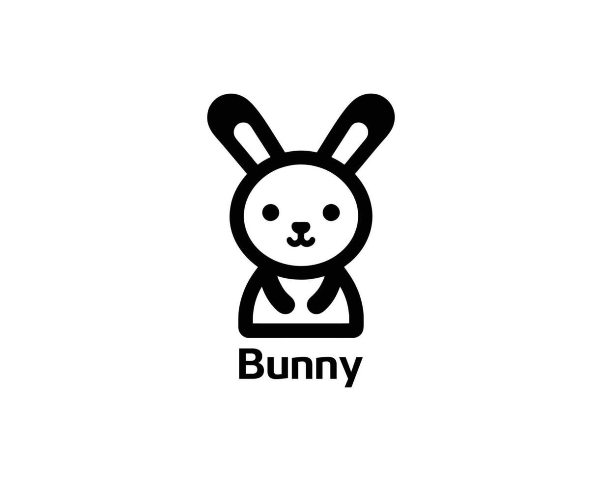 Bunny cartoon logo icon for kids brand identity vector