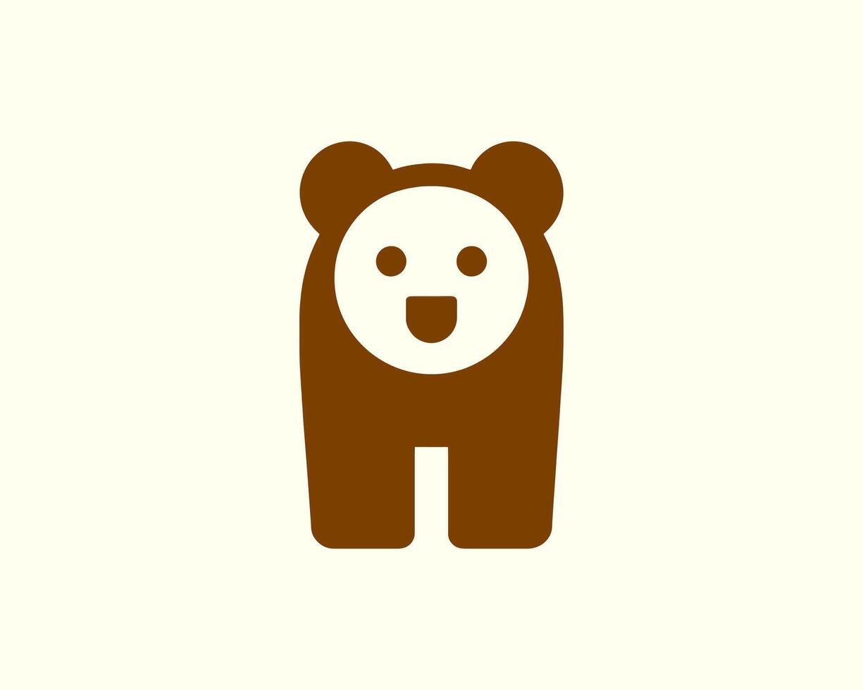 Bear logo icon with clean minimalist brown style perfect for branding vector