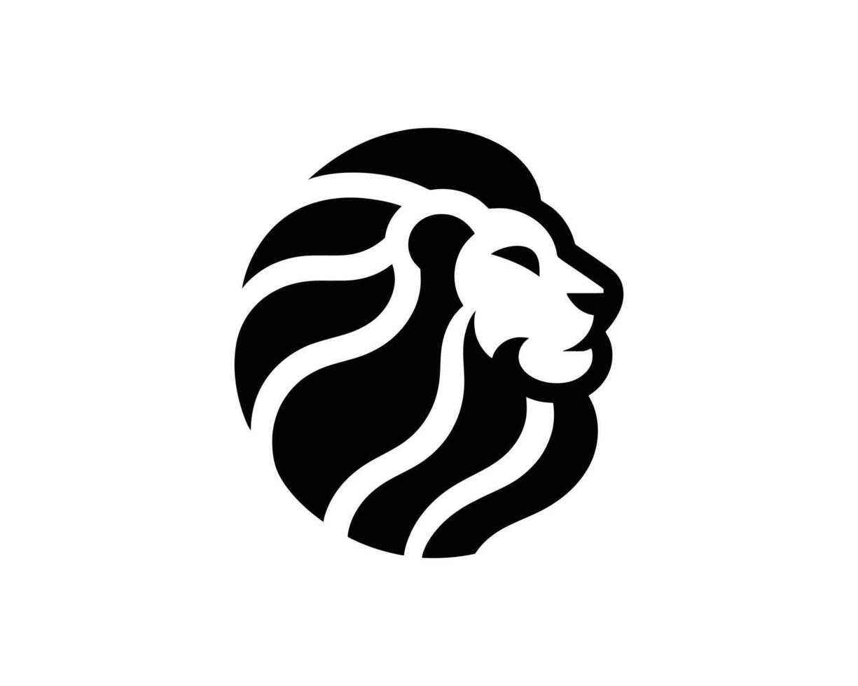 Modern Minimalist Lion Head Logo in Clean Black and White Style vector