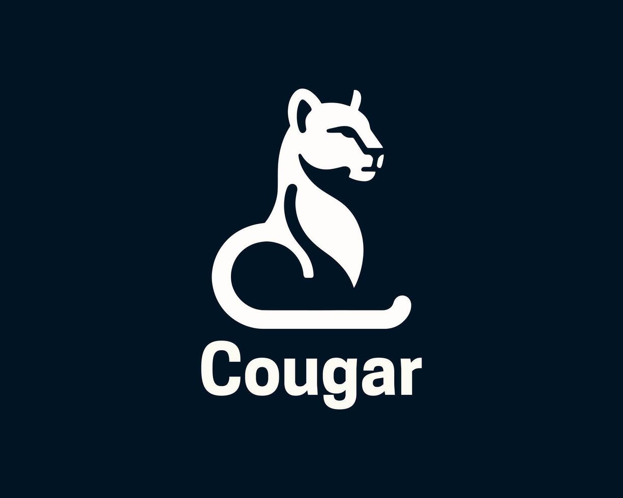 Abstract Cougar Icon Logo Art vector