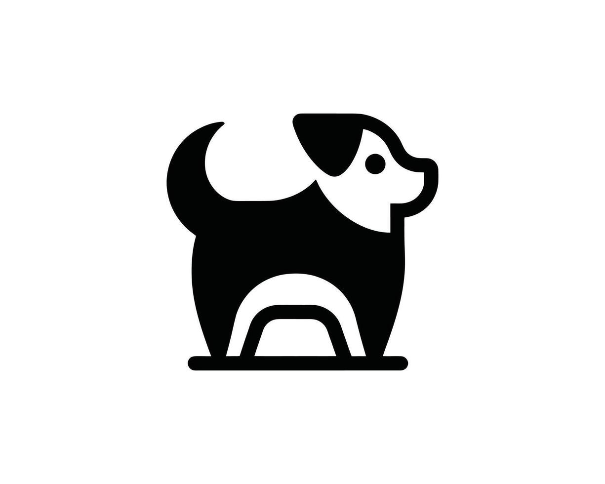 Bold Minimal Dog Logo in Dual Tone vector