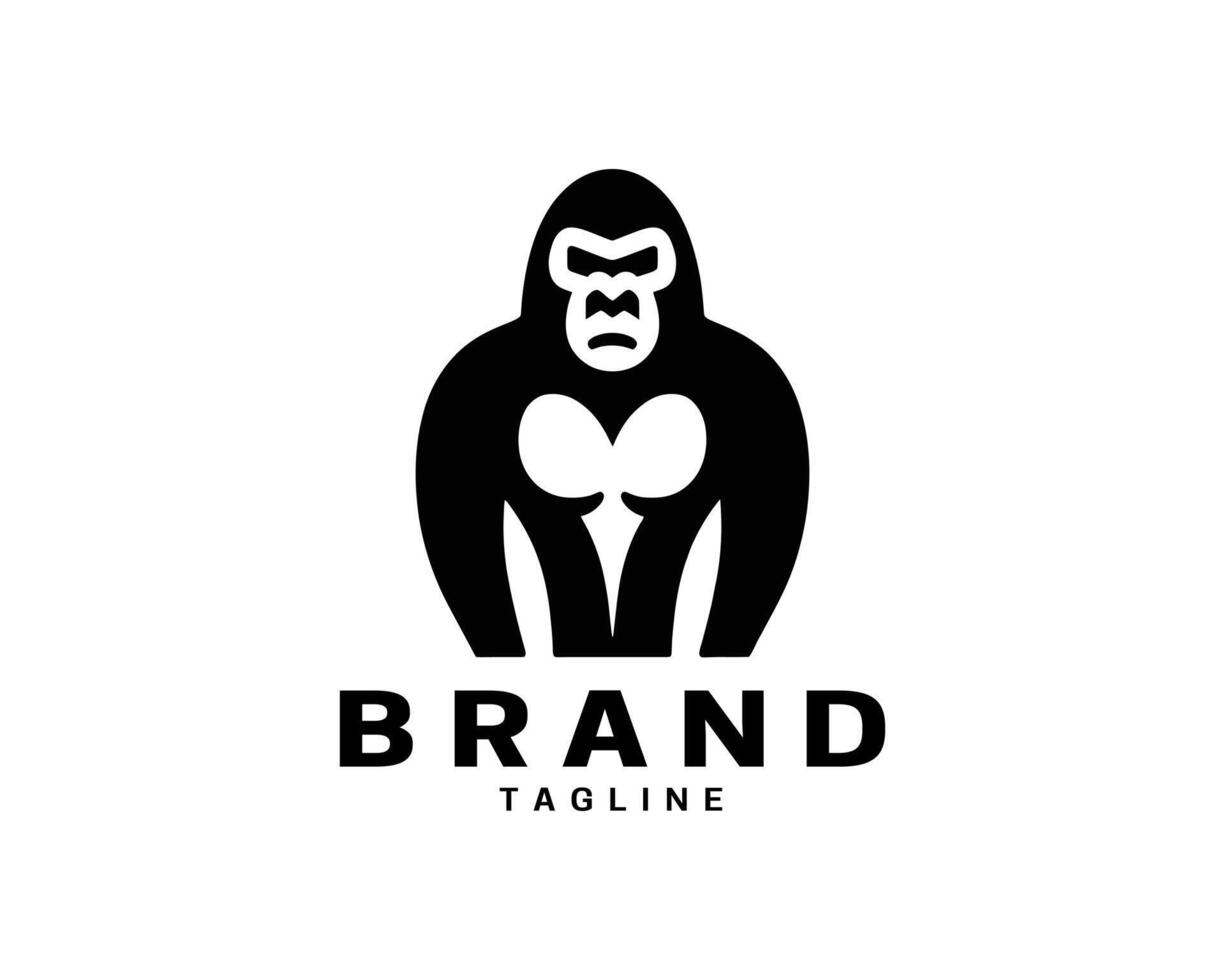 Creative gorilla logo design in clean flat vector