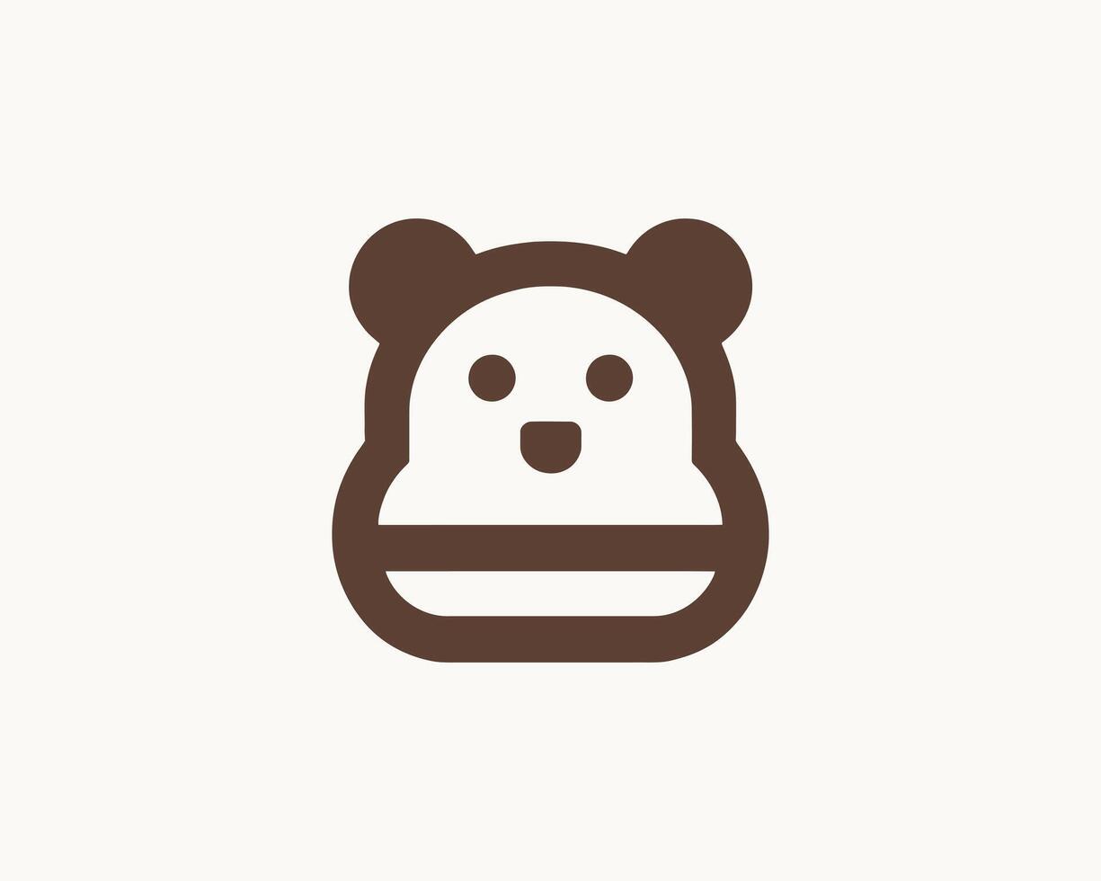 Bear logo icon in simple dark brown for professional use vector