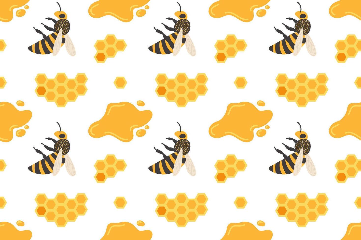 Colorful pattern featuring bees and honeycomb for a vibrant design project vector