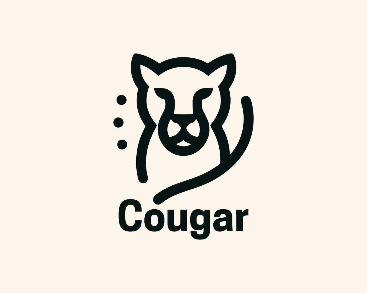 Clean Cougar Head Symbol Art vector