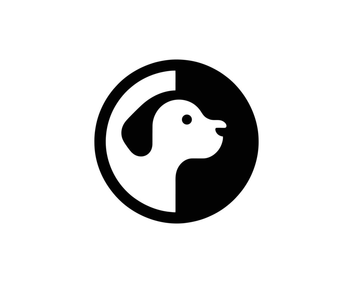 Clean Black and White Dog Head Logo for Professional Use vector