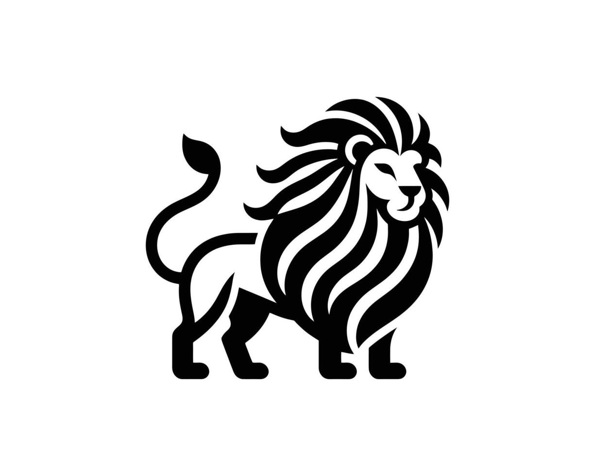 Lion icon logo flat full body style vector