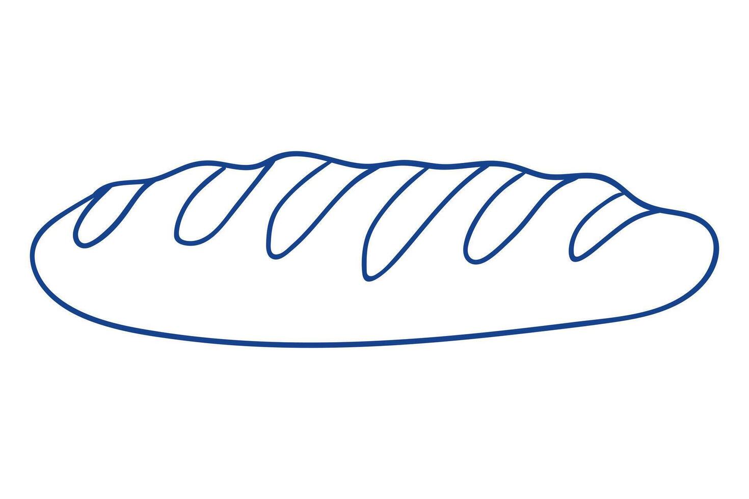 Freshly baked baguette with crispy crust and soft interior on a simple background vector