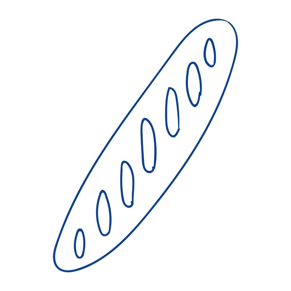 Freshly baked bread baguette with distinct scoring on crust vector