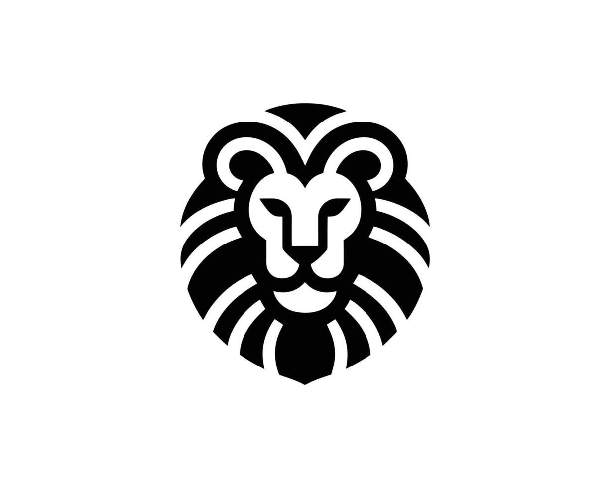 Lion Head Logo in Playful Black and White Minimalist Design vector