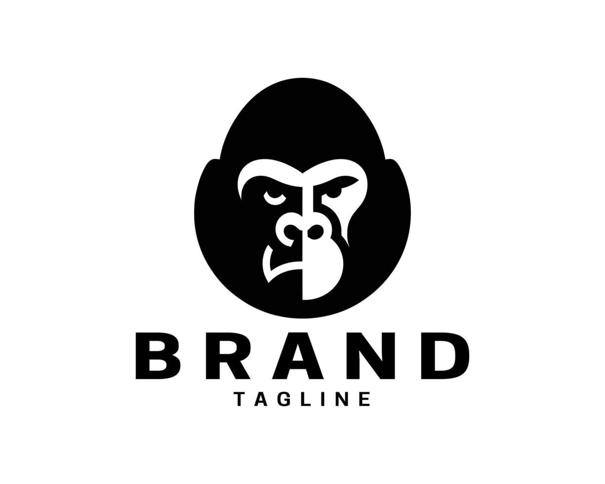 Gorilla logo design for strong clothing label vector