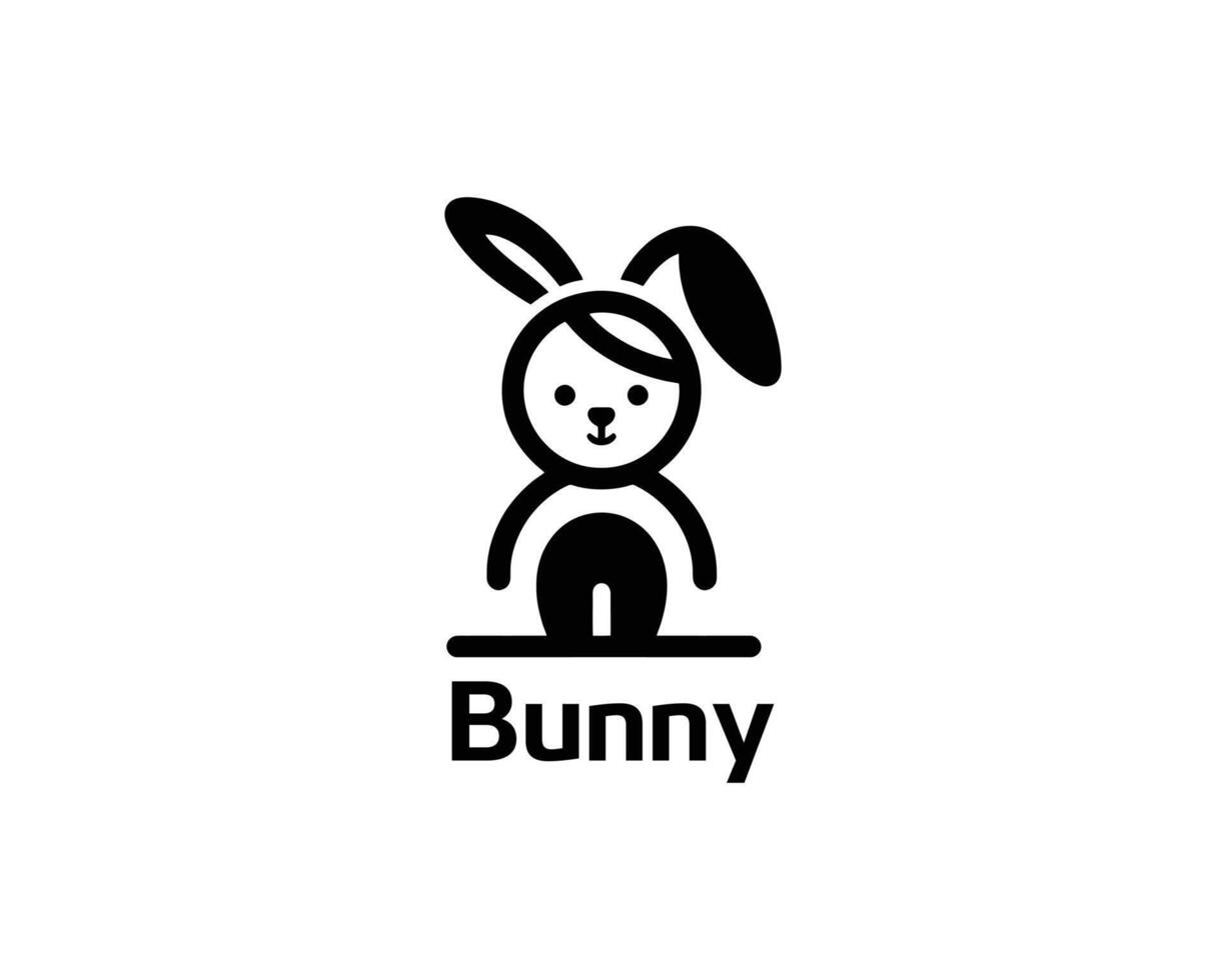 Playful bunny icon logo for kids brand identity vector