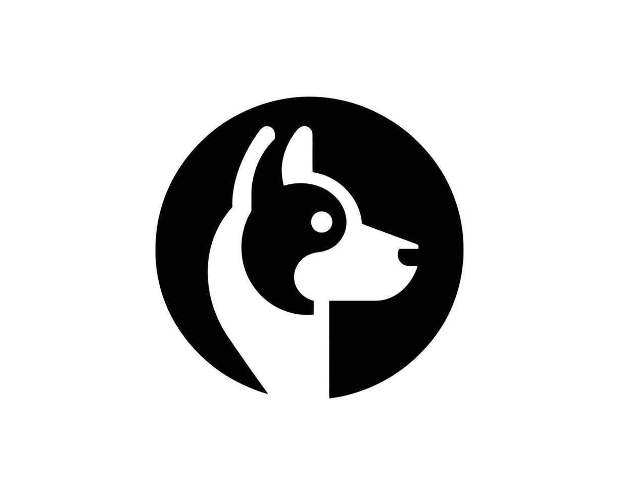 Modern Flat Dog Head Logo in Minimalist Design vector