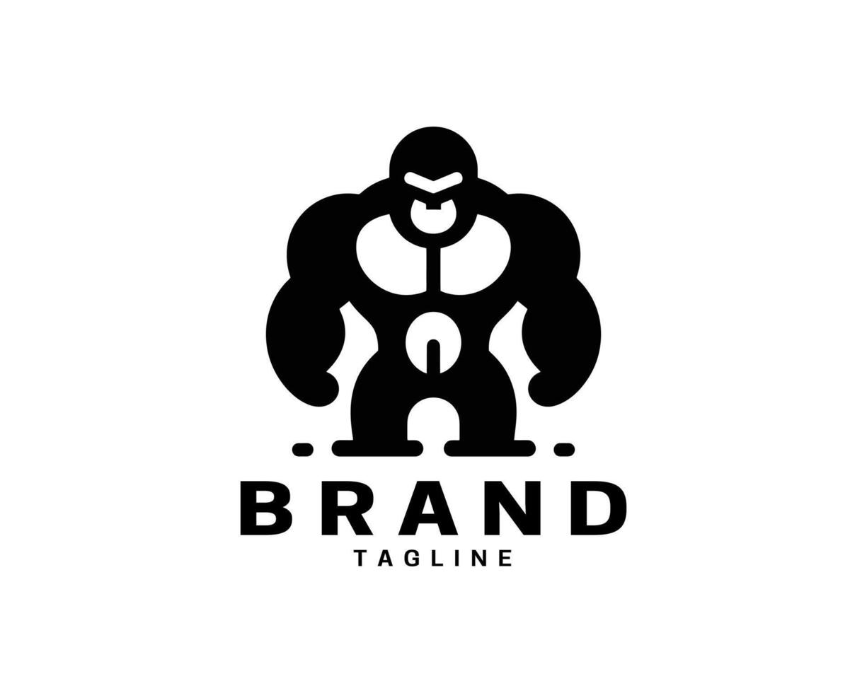 Mighty gorilla head logo icon in modern style vector