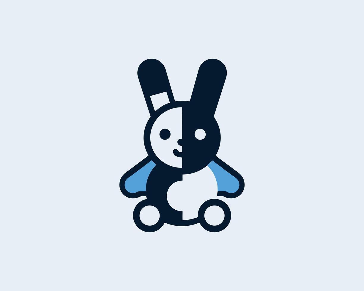 Playful bunny cartoon logo icon for children brands vector
