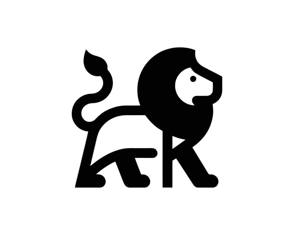 Simple Lion Silhouette Logo in Black and White Clean Design vector