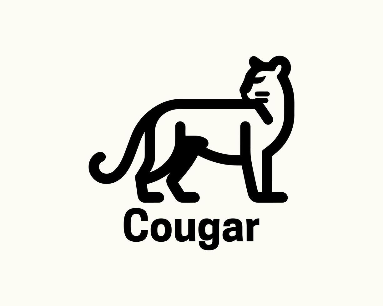 Minimalist Cougar Full Body Design Icon vector