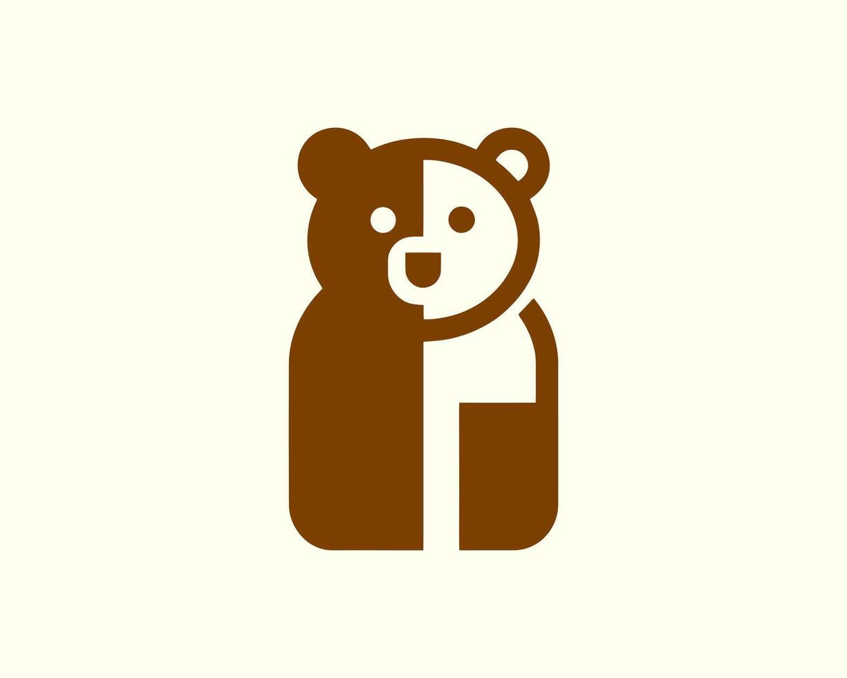 Bear logo icon with professional brown look perfect for branding vector