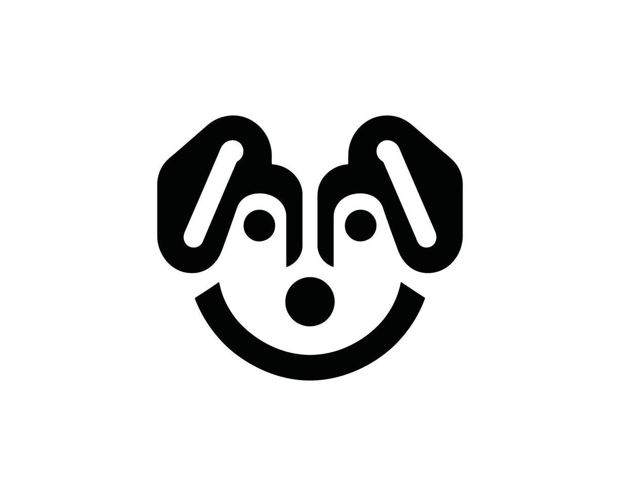 Clean and Simple Black and White Dog Head Logo vector