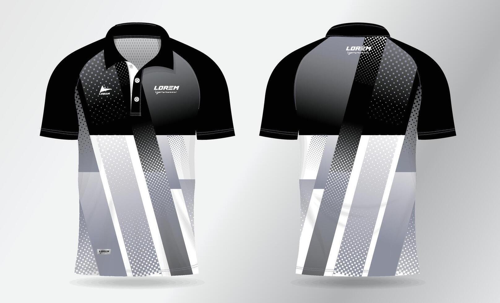 black and white background for polo jersey sport uniform template vector