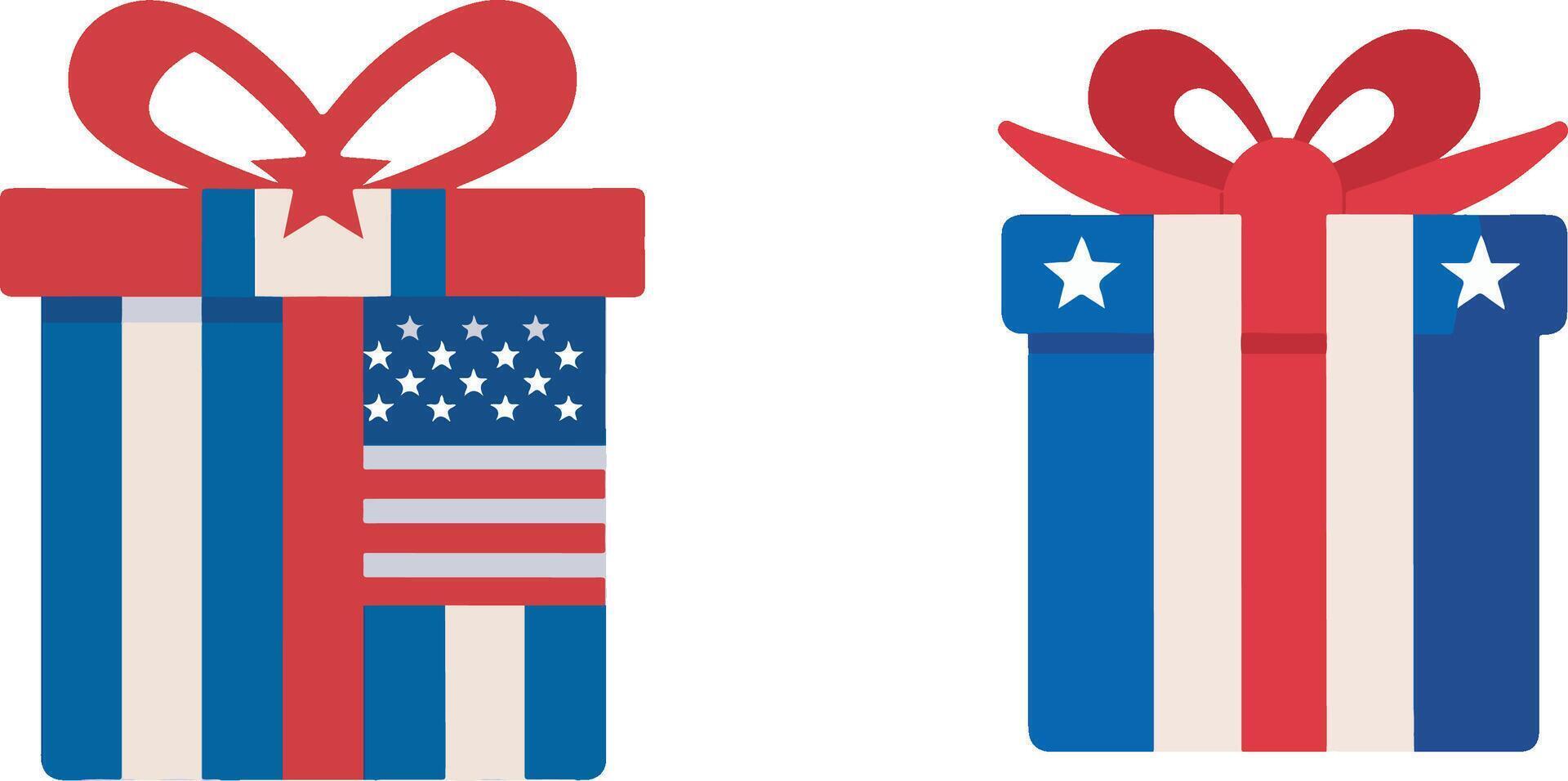 Patriotic gift boxes vector