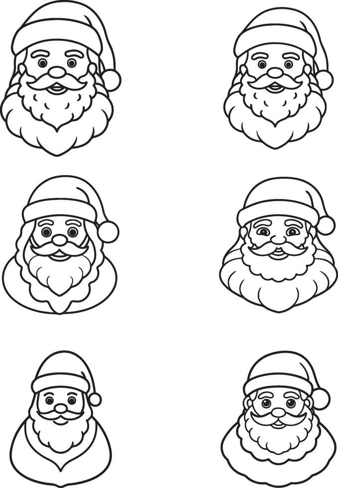 Santa Claus faces vector