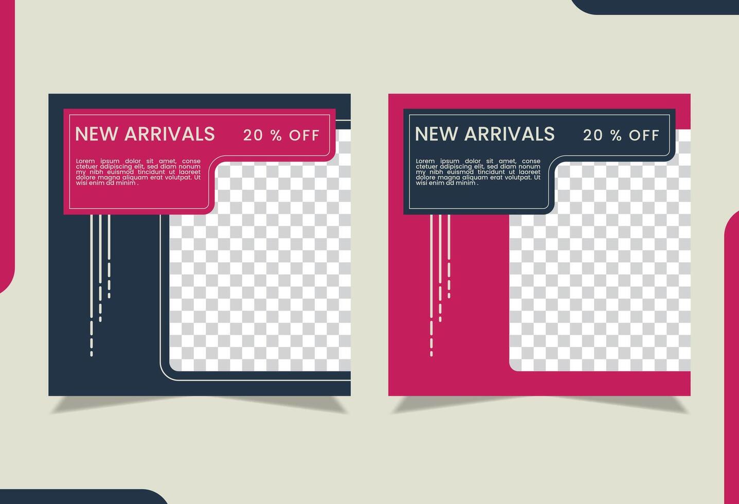 Social Media Post Template for Clothing Sales Promotion. vector