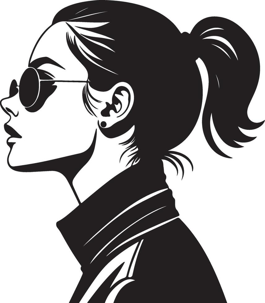 profile view, female silhouette vector