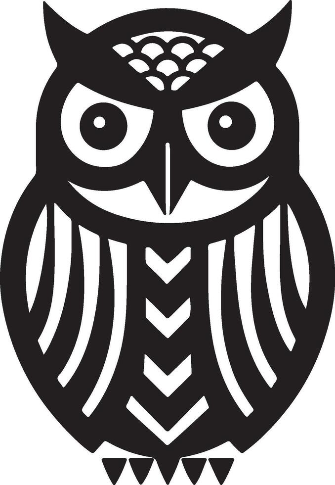 Stylized owl silhouette vector