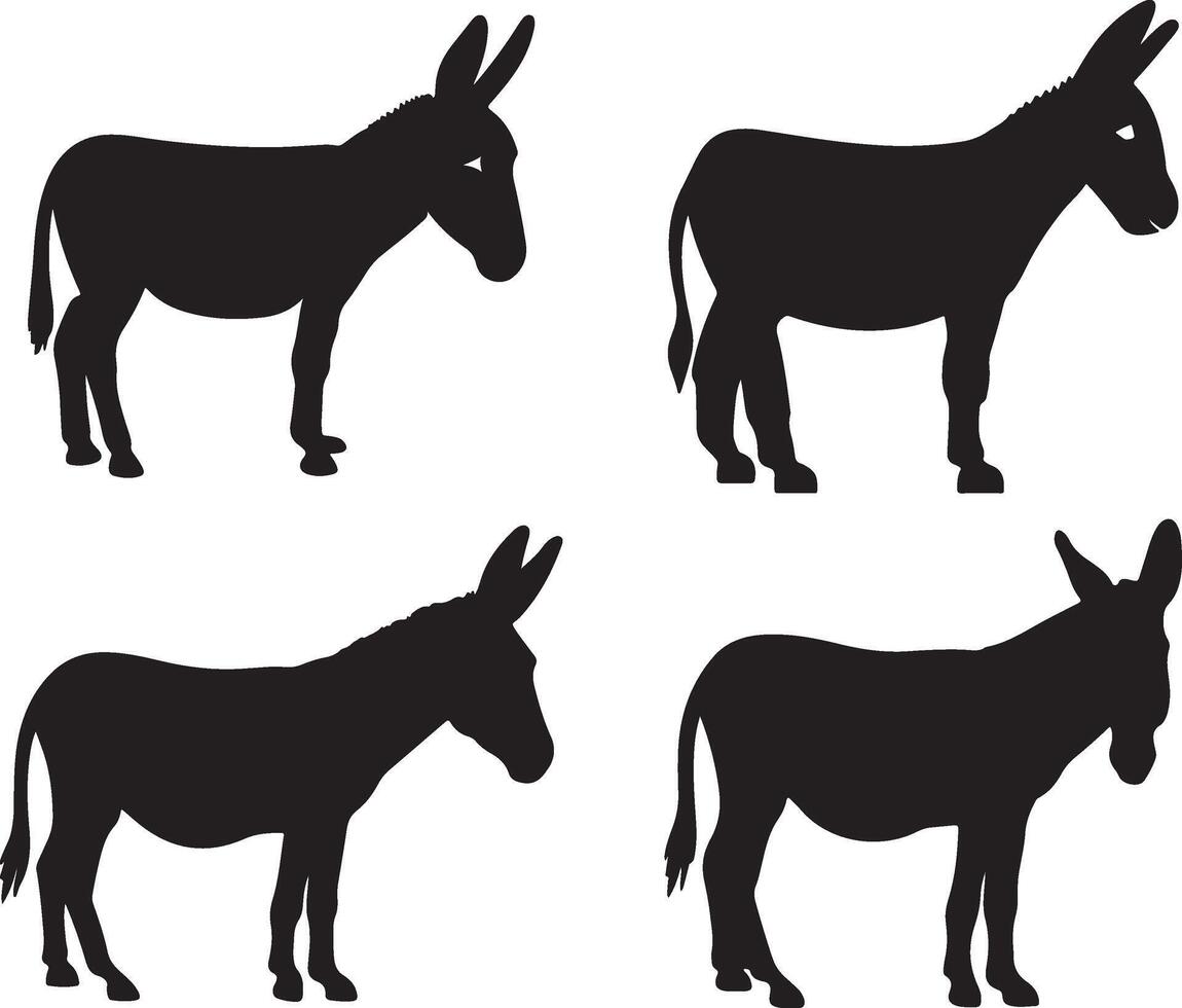 Silhouette donkeys design vector
