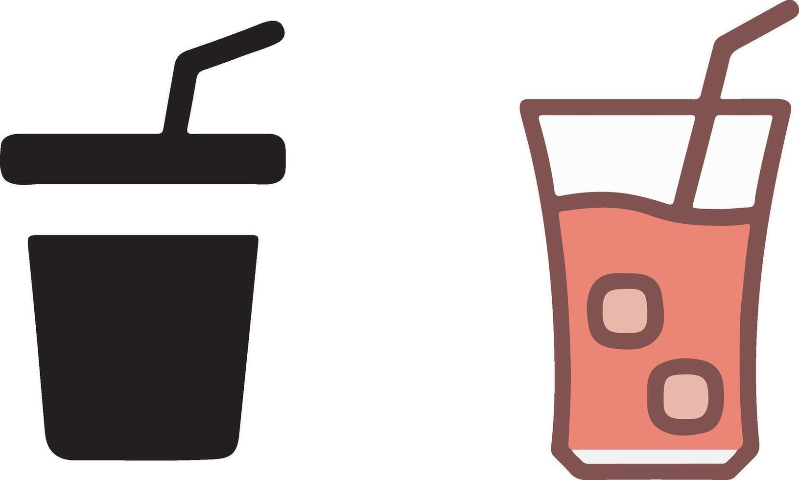 Minimalist icons, beverage glasses vector