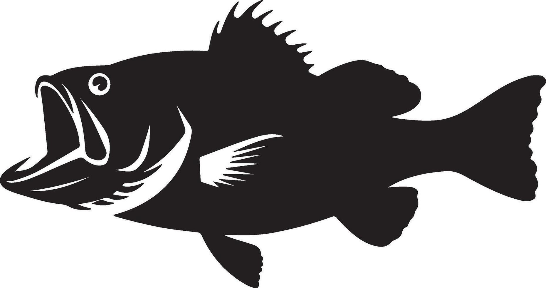 stylized fish silhouette vector