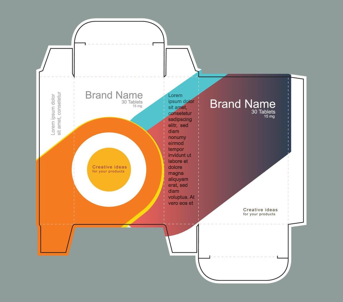 Circle shape drug box concept vector
