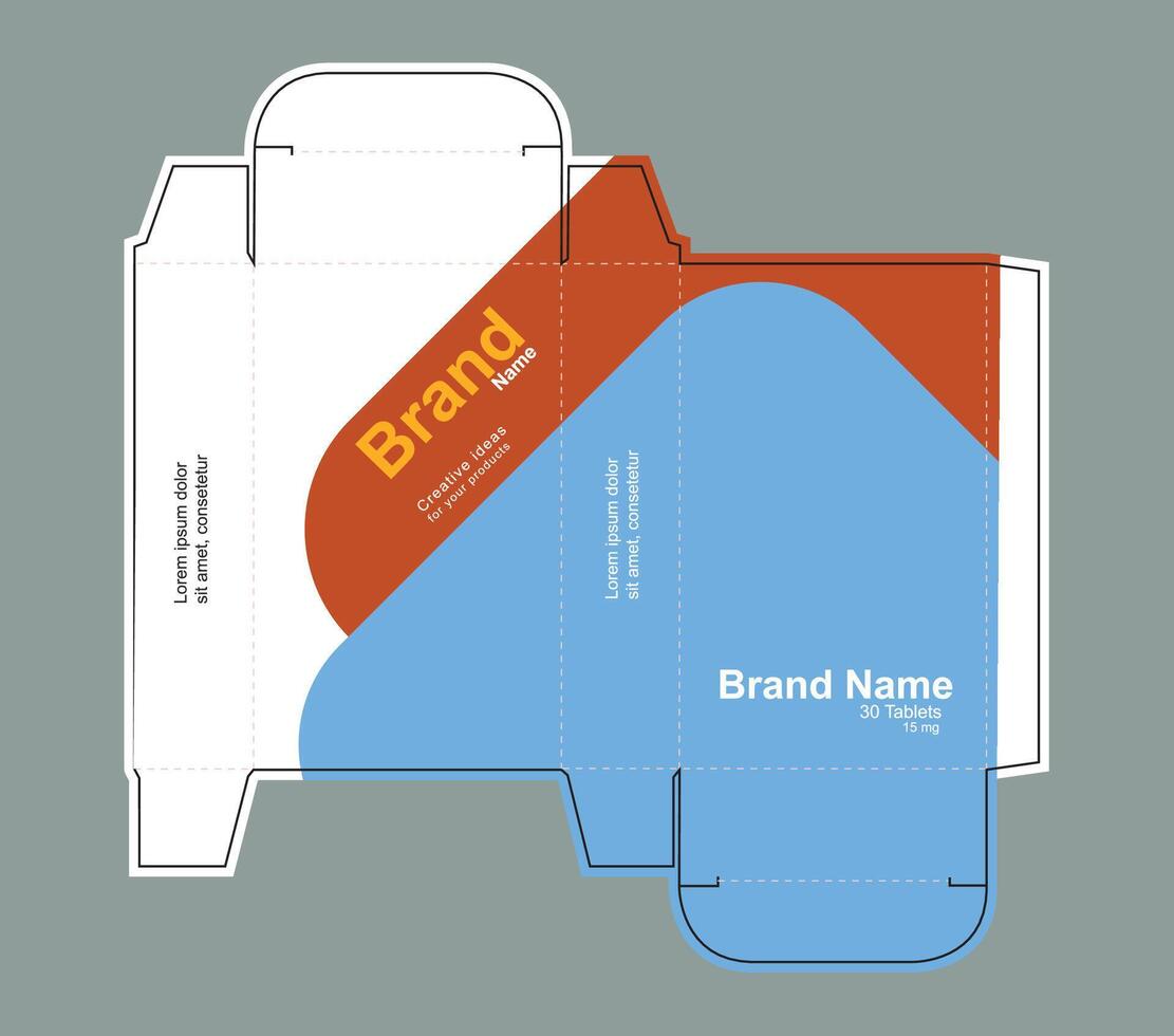 Abstract simple real size packaging design concept vector