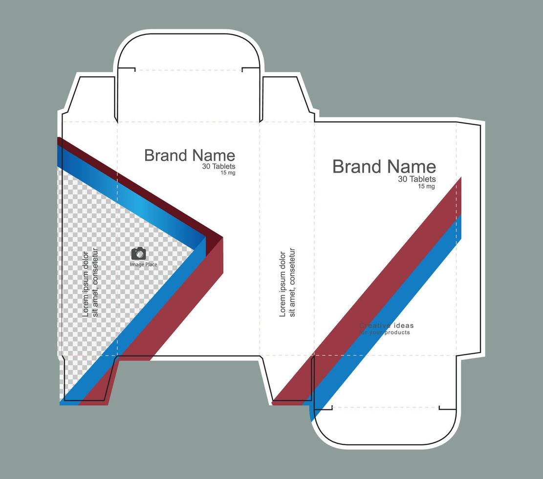 Abstract 3d ribbon on drug box concept vector