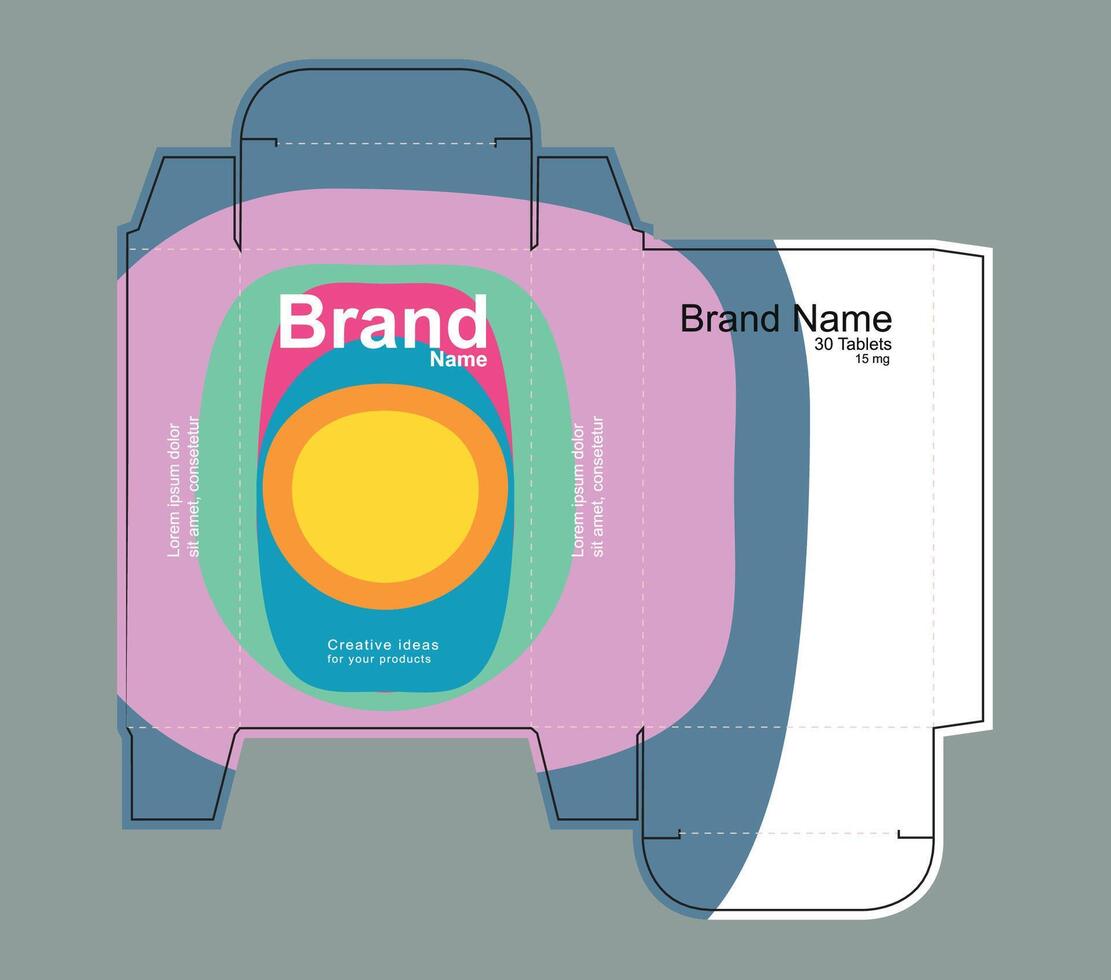 Abstract design for medical packaging box vector