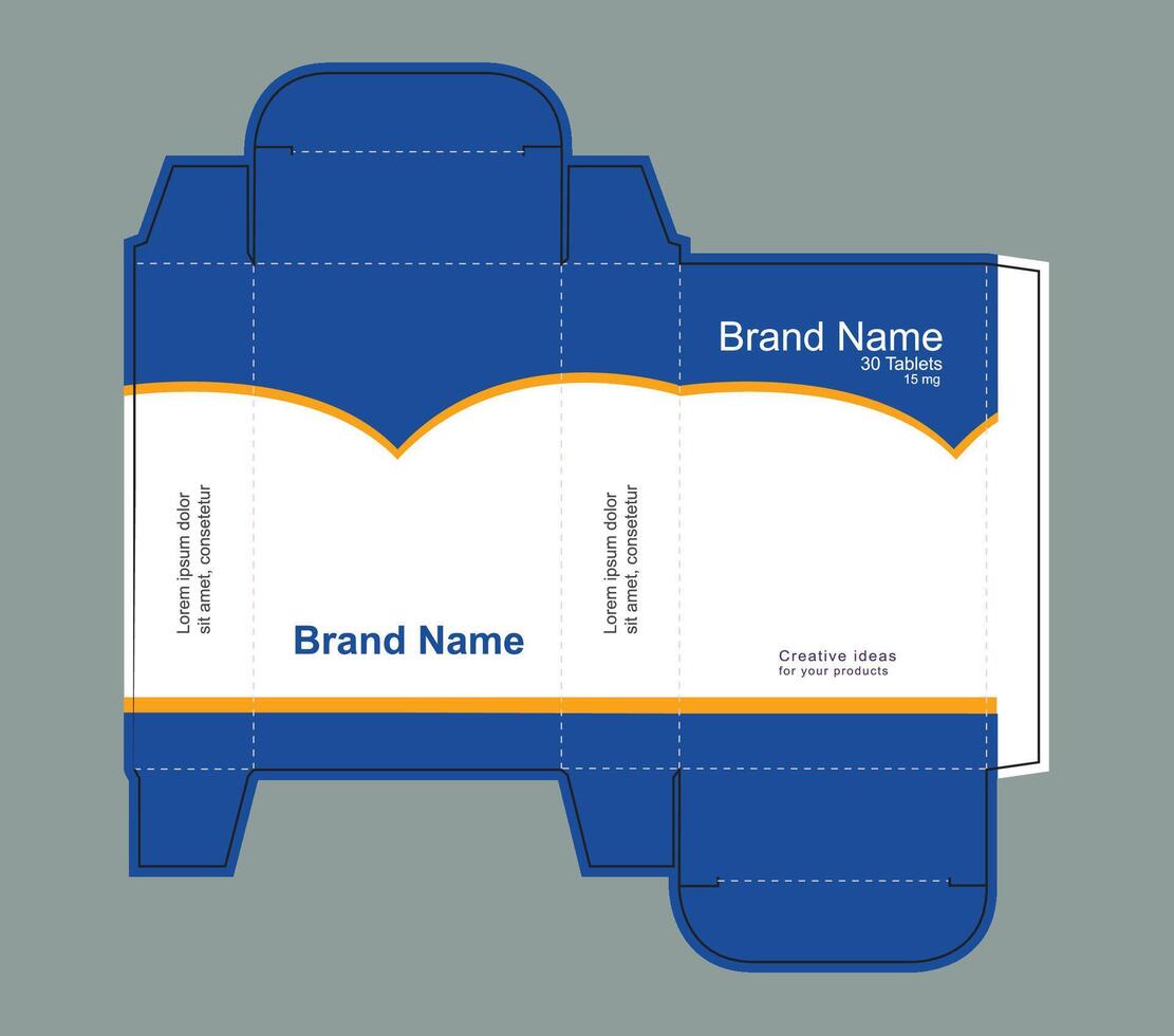 Abstract drug box packaging design concept vector