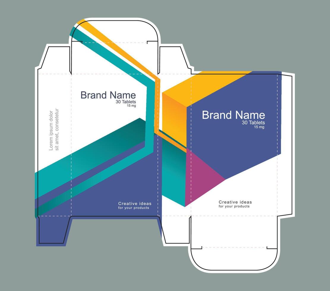 3d box shapes drug box concept vector
