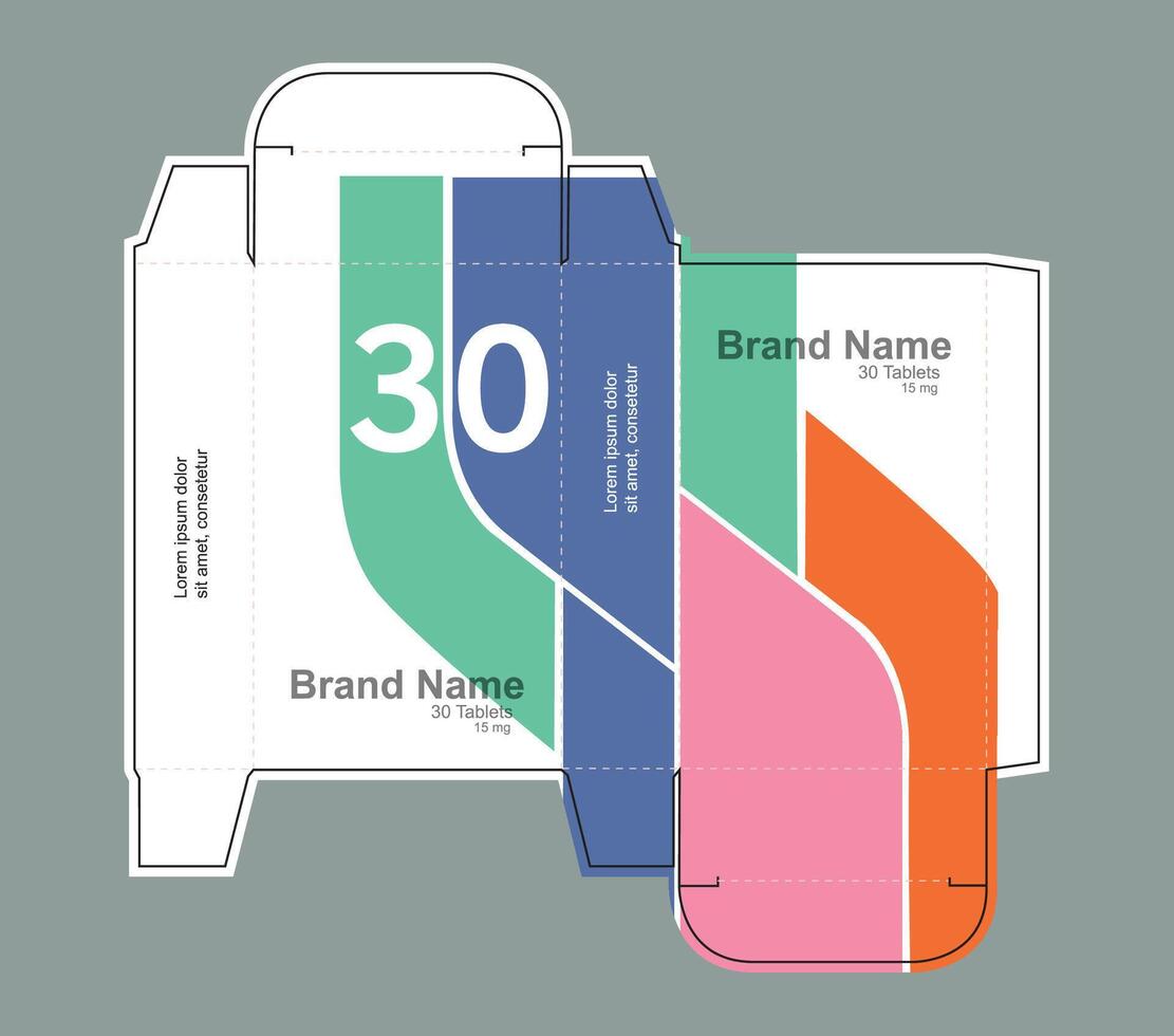 Abstract colorful shapes on packaging concept vector