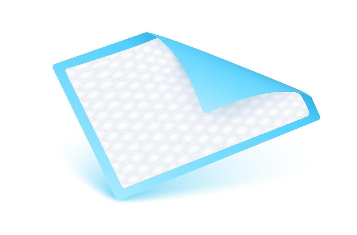 Diaper pads. Soft protection and convenient. Disposable close up. For elderly and bedridden people with urinary incontinence. vector