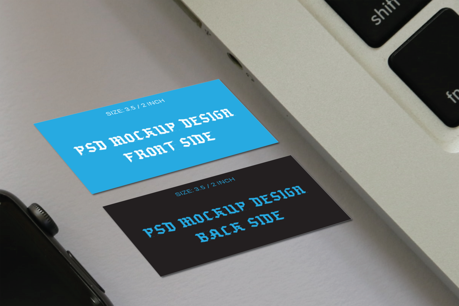 Gracious Double Side Business Card Flash Card Gift Card Visiting Card or Thank You Card Mockup File psd