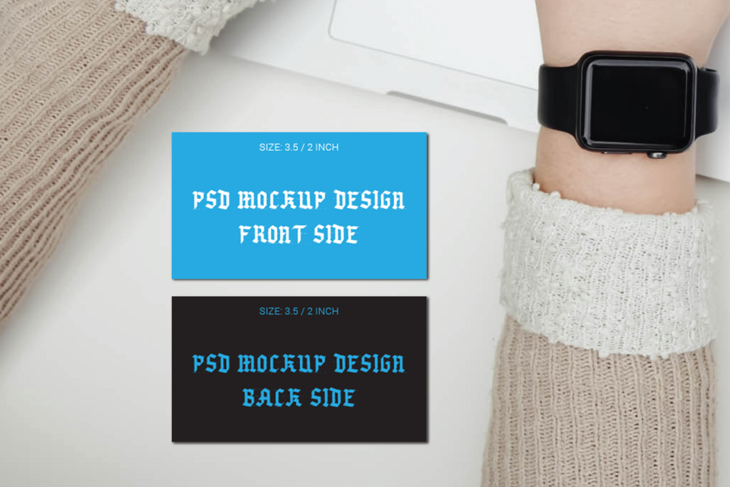Rare Double Side Business Card Flash Card Gift Card Visiting Card And Thank You Card Mockup File psd