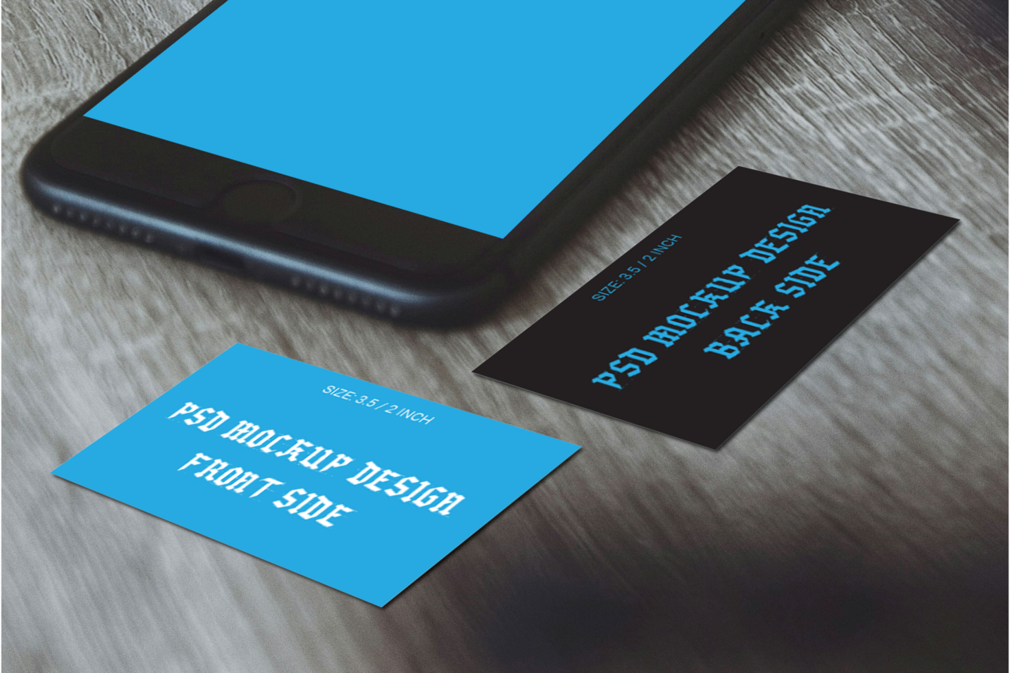 Boutique Double Side Business Cards Flash Cards Gift Cards Visiting Card and Thank You Card Mockup File psd