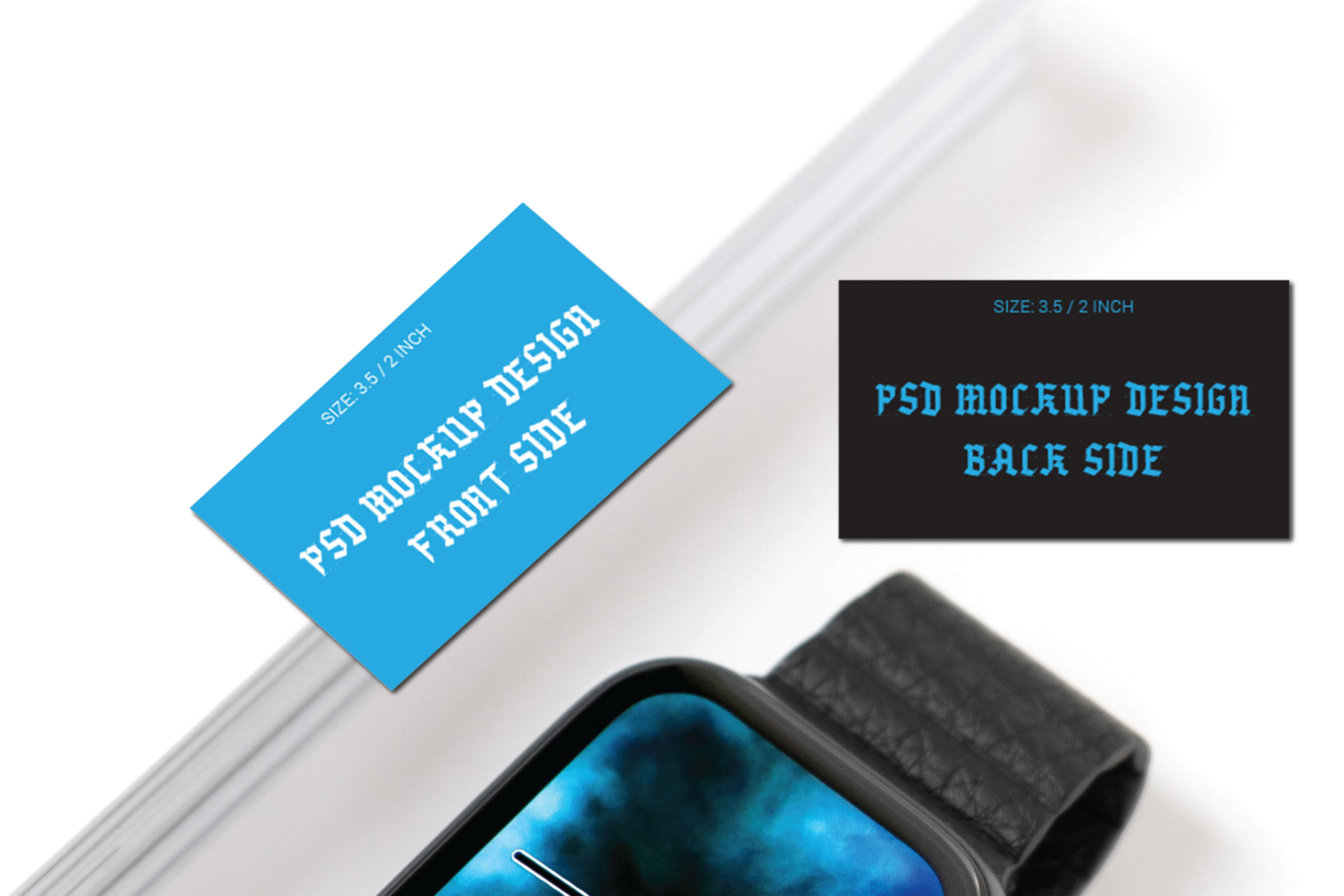 Boutique Double Side Business Card Flash Card Gift Card Visiting Cards or Thank You Cards Mockup File psd