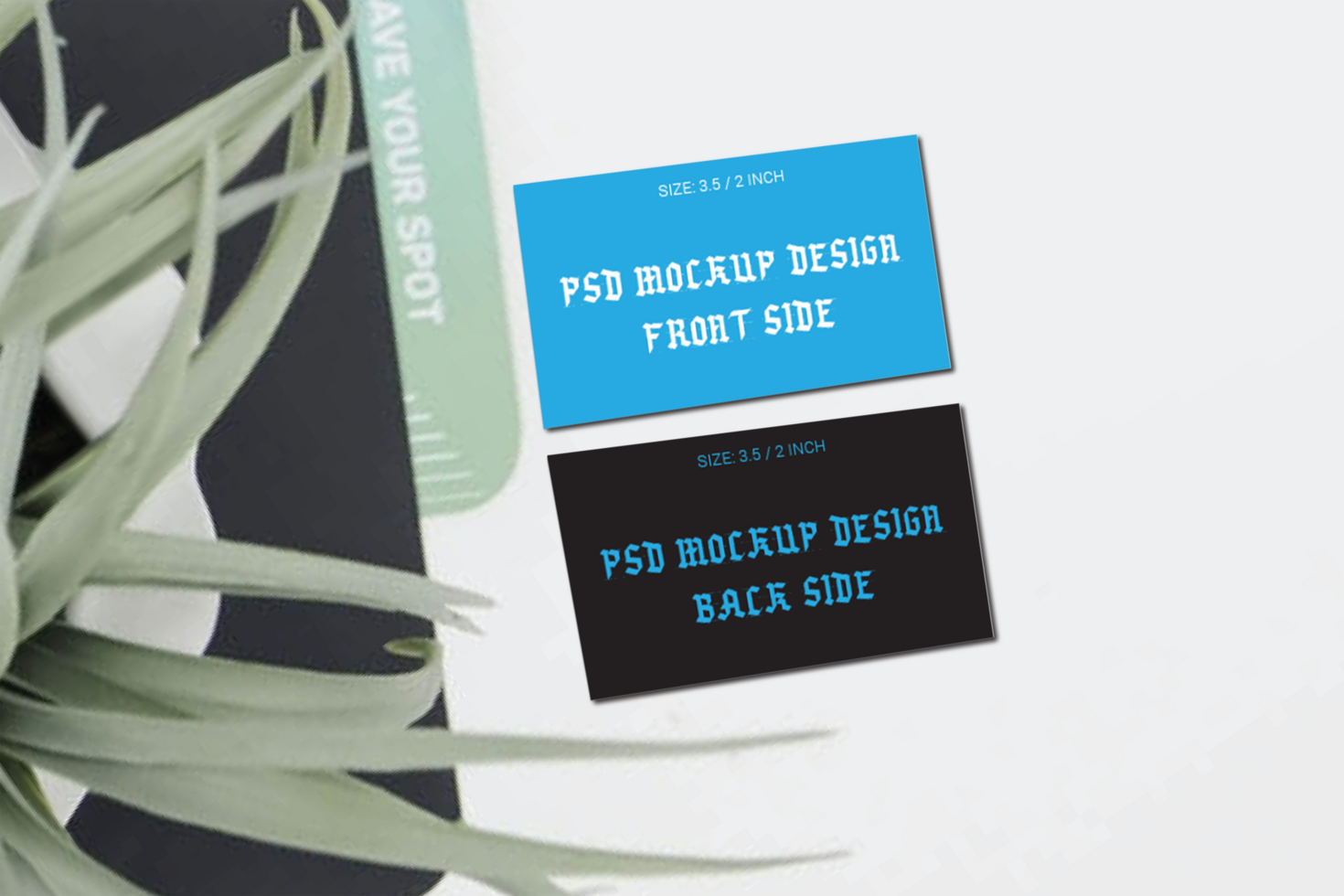 Gracious Double Side Business Card Flash Card Gift Card Visiting Cards and Thank You Card Mockup File psd