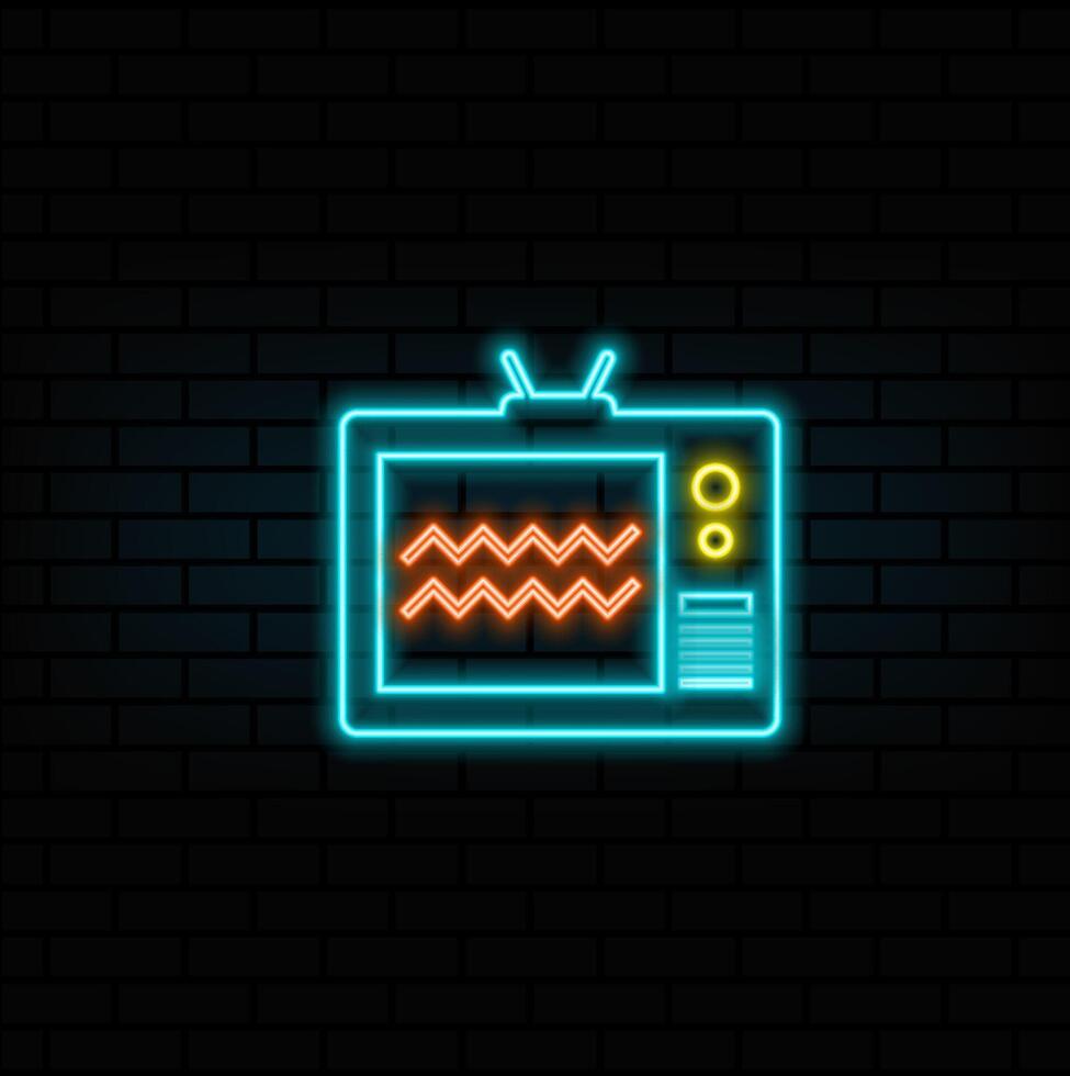neon style. TV icons. television icon . neon style.TV icon for web and mobile apps. television sign and symbol. vector