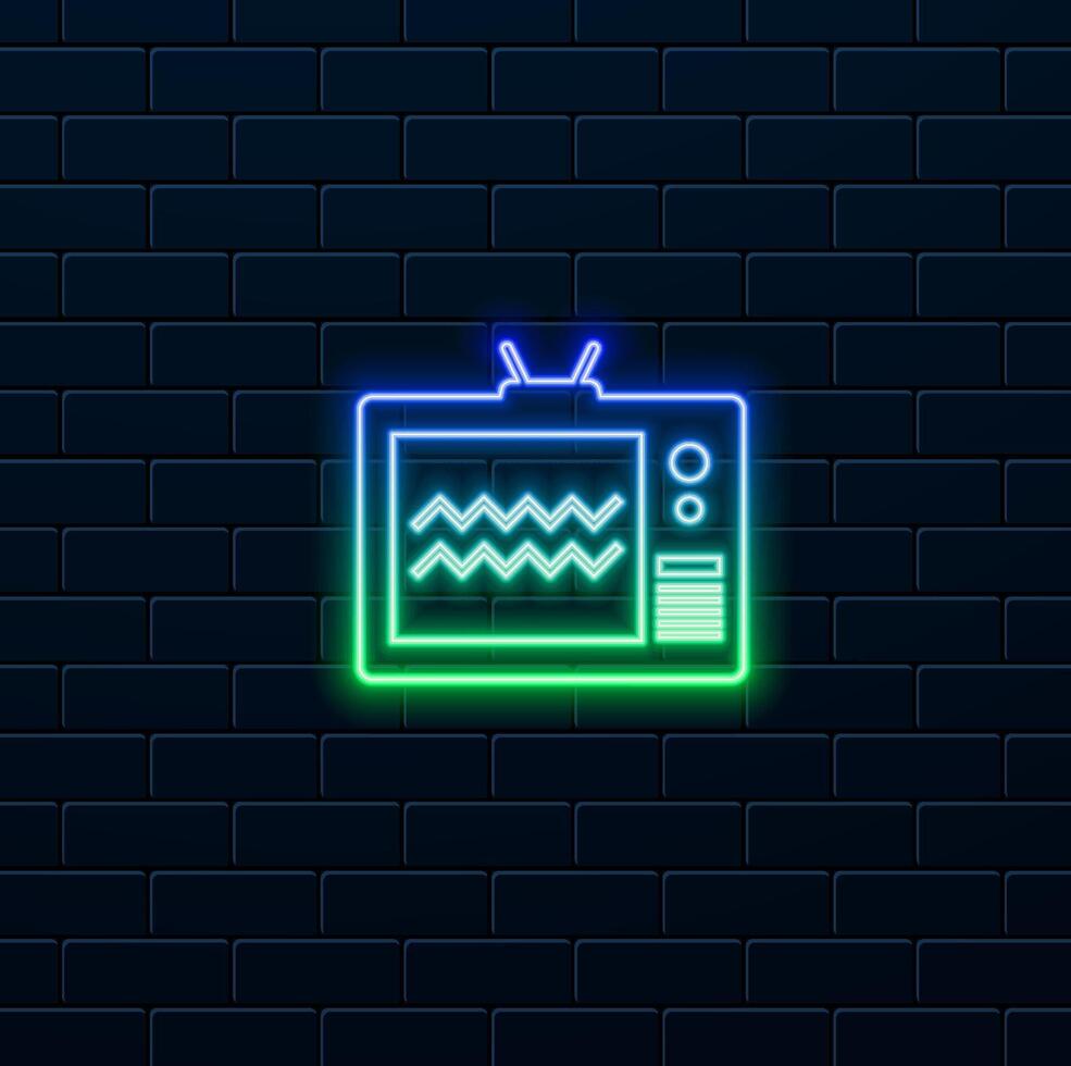 TV icon set. television icon . neon style.TV icon for web and mobile apps. television sign and symbol. neon style. vector